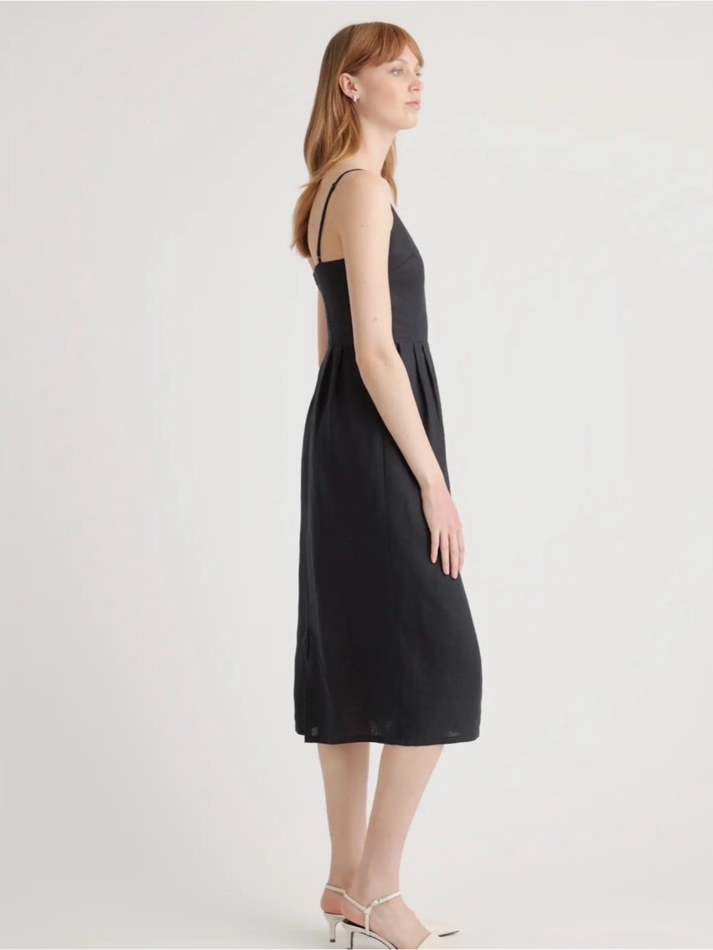Quince 100% European Linen Scoop Neck Midi Dress - Picture 3 of 5